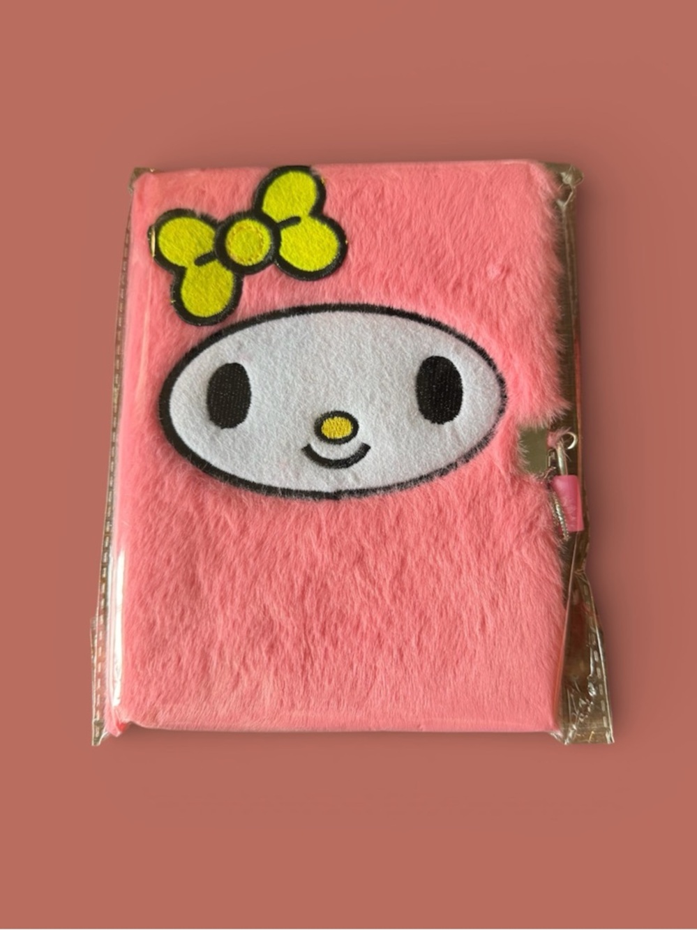 My Melody Fuzzy Pink Diary Journal With Lock and Two Keys 64 Lined Pages